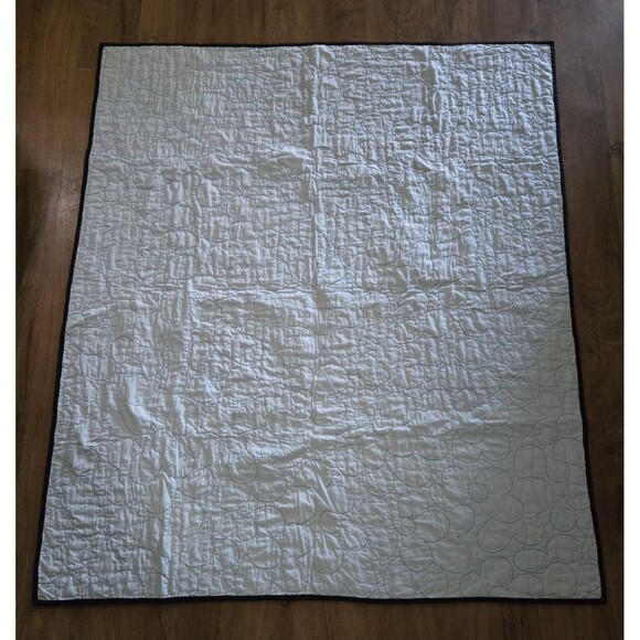 Handmade Quilt Fence Rail Design Flower Top Stitch 45x55 Lap Throw Blanket Vtg - Picture 5 of 8